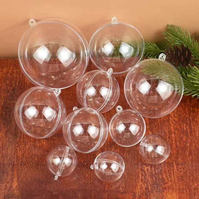 Bolas de Natal de Plástico Transparente - Decoração Encantadora