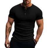 Camisa de Manga Curta Masculina Listrada Esportiva