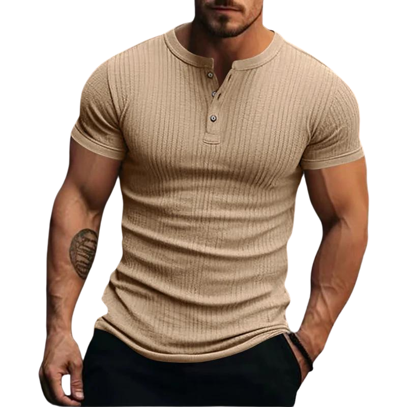 Camisa de Manga Curta Masculina Listrada Esportiva