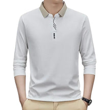 Camisa de Manga Longa Masculina Gola Polo Casual