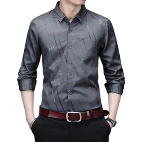 Camisa de Manga Longa Social Masculina Com Bolso