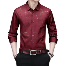 Camisa de Manga Longa Social Masculina Com Bolso