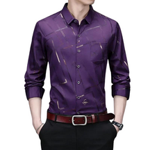 Camisa de Manga Longa Social Masculina Com Bolso