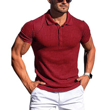 Camisa de Manga Curta Polo Masculina Listrada