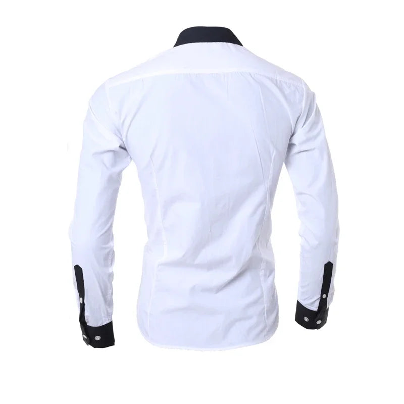 Camisa de Manga Longa Masculina Slim Fit Social Elegante