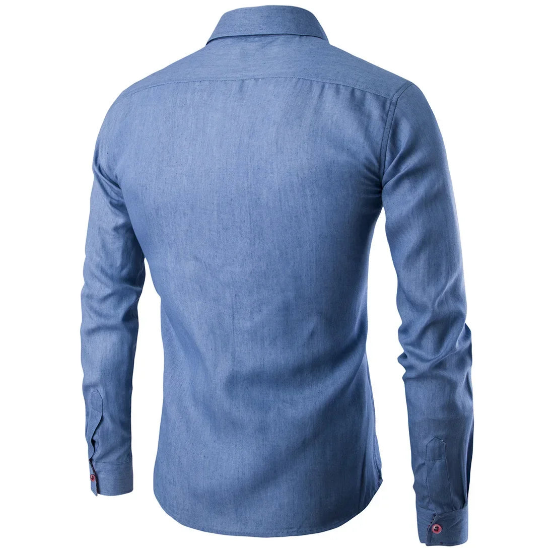 Camisa de Manga Longa Jeans Masculina Casual