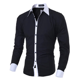 Camisa de Manga Longa Masculina Slim Fit Social Elegante