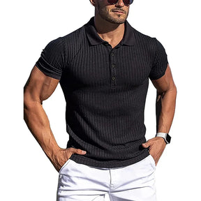 Camisa de Manga Curta Polo Masculina Listrada