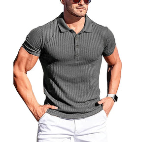 Camisa de Manga Curta Polo Masculina Listrada