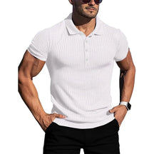 Camisa de Manga Curta Polo Masculina Listrada