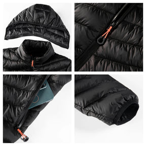 Jaqueta Masculina Puffer Impermeável Com Capuz Removível