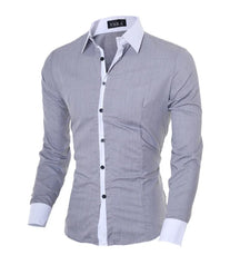 Camisa de Manga Longa Masculina Slim Fit Social Elegante