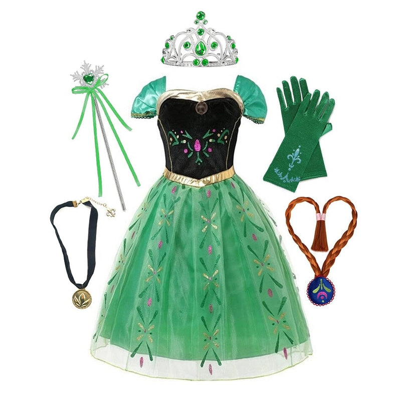 Vestido Fantasia Princesa Anna Frozen